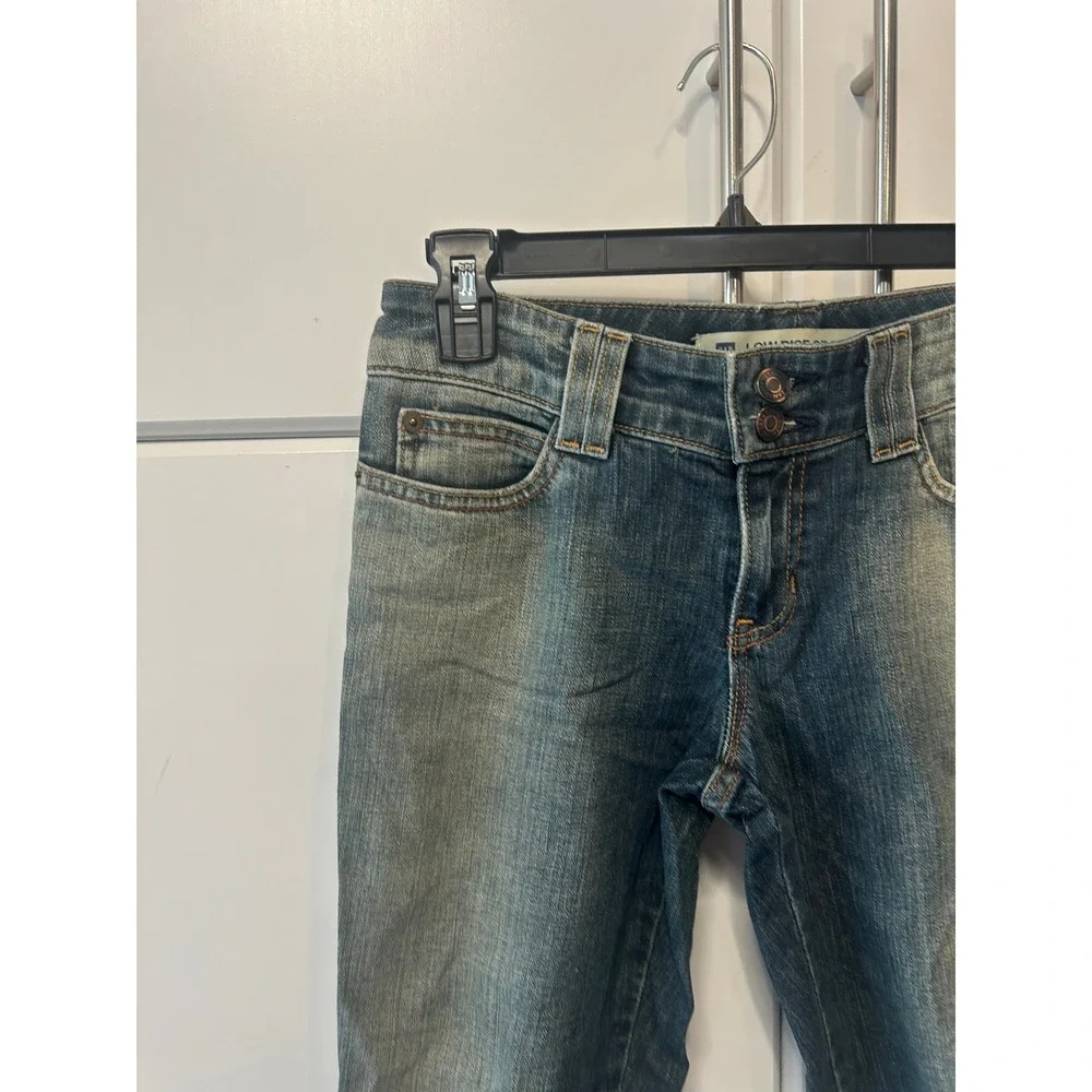 Gap Low Rise Cropped Jeans Medium Wash Double Button Denim Pants